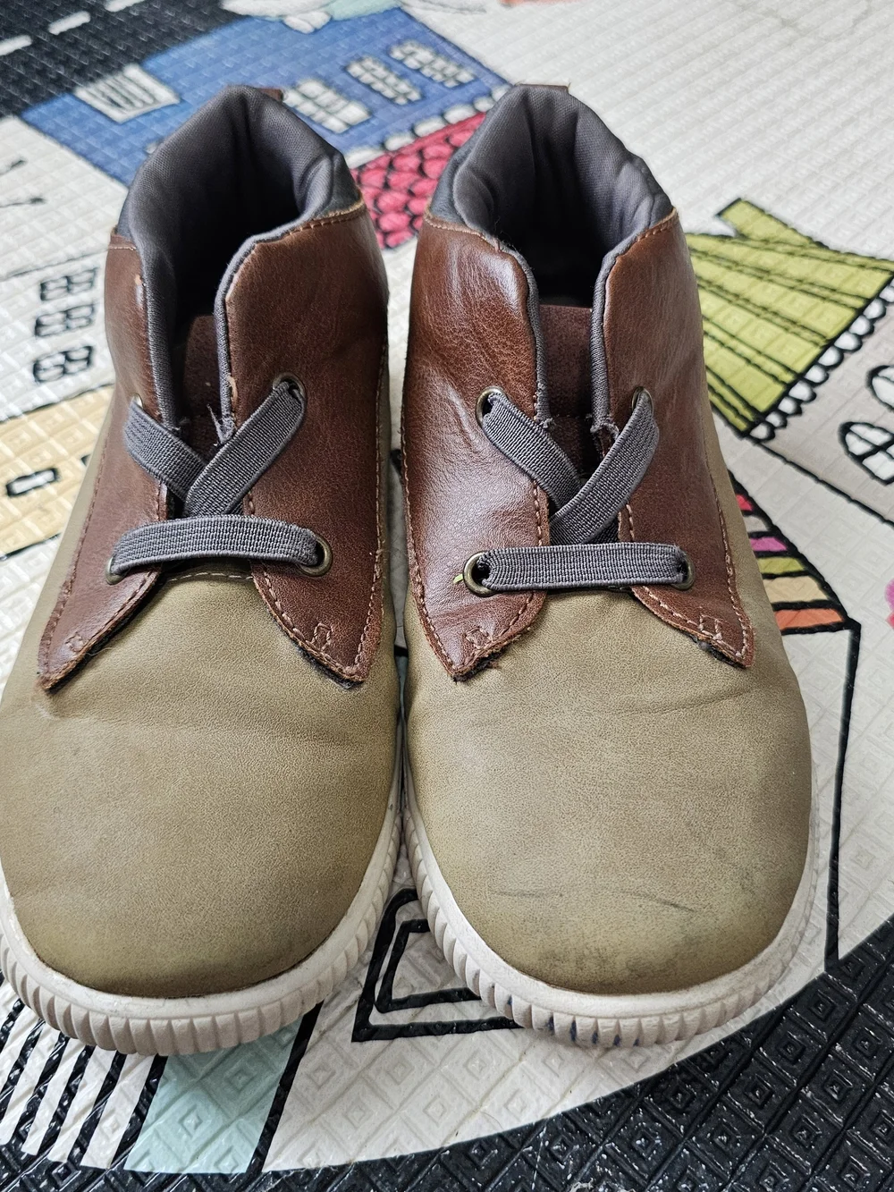 Kids Brown and Tan Casual Ankle Shoes